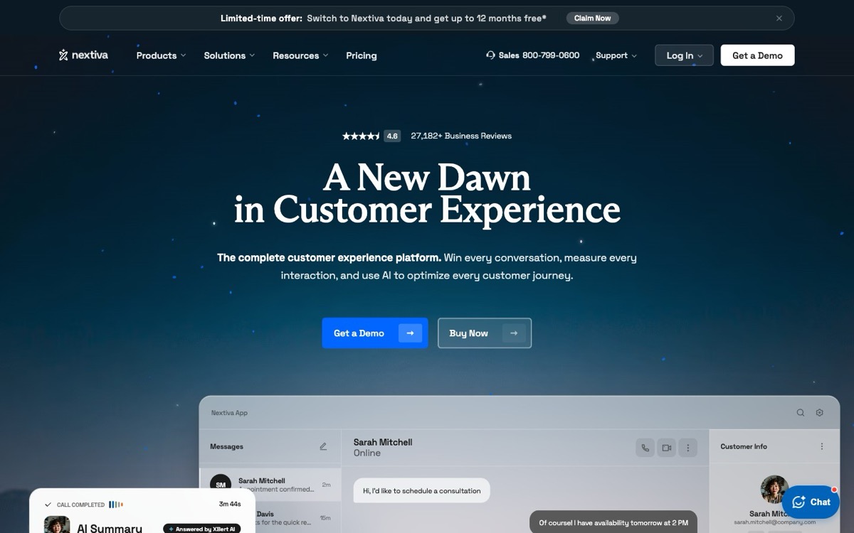 Nextiva homepage