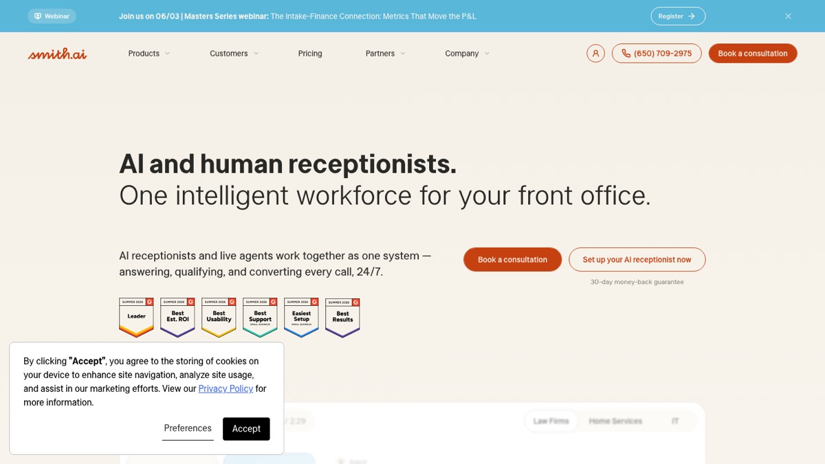 Smith.ai homepage